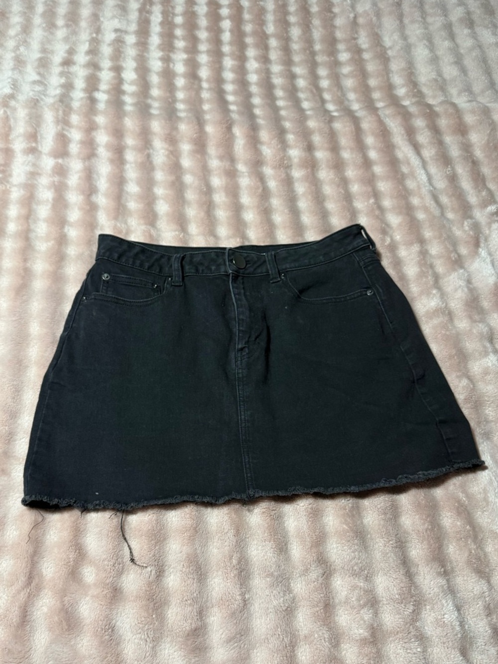Black Denim Mini Skirt